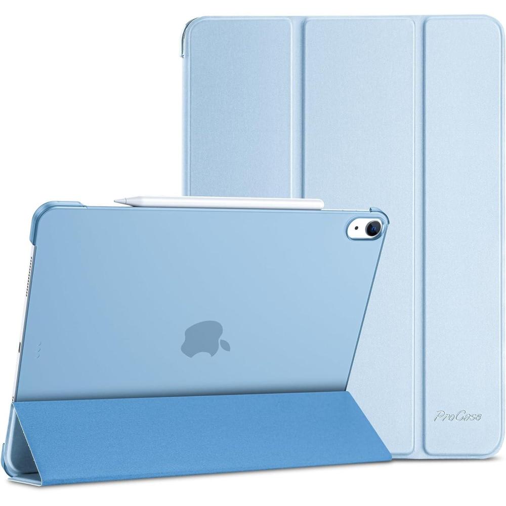 image:imageProCase for iPad Air 13 Inch Case M4M3M2202620252024 Slim Smart Cover iPad 13 Air M4 M3 M2 Case with Translucent Hard Shell Back Supports Touch ID Auto WakeSleep BlackBlue