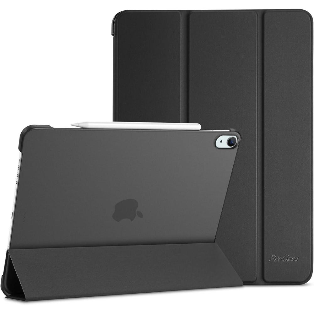 image:imageProCase for iPad Air 13 Inch Case M4M3M2202620252024 Slim Smart Cover iPad 13 Air M4 M3 M2 Case with Translucent Hard Shell Back Supports Touch ID Auto WakeSleep BlackBlack