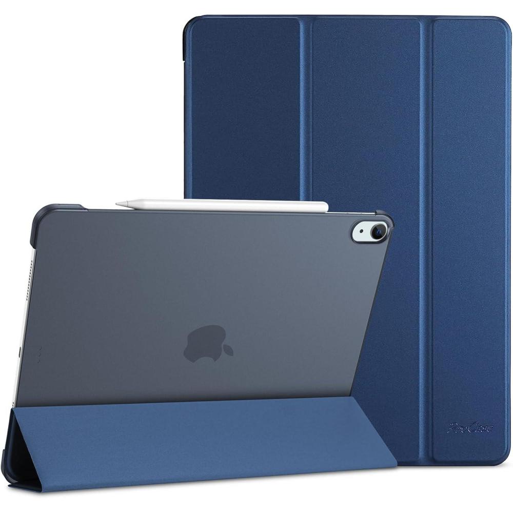 image:imageProCase for iPad Air 13 Inch Case M4M3M2202620252024 Slim Smart Cover iPad 13 Air M4 M3 M2 Case with Translucent Hard Shell Back Supports Touch ID Auto WakeSleep BlackNavy