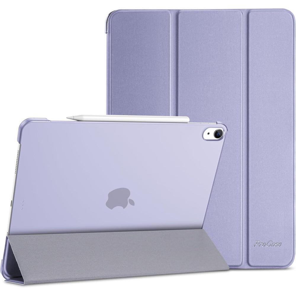 image:imageProCase for iPad Air 13 Inch Case M4M3M2202620252024 Slim Smart Cover iPad 13 Air M4 M3 M2 Case with Translucent Hard Shell Back Supports Touch ID Auto WakeSleep BlackPurple