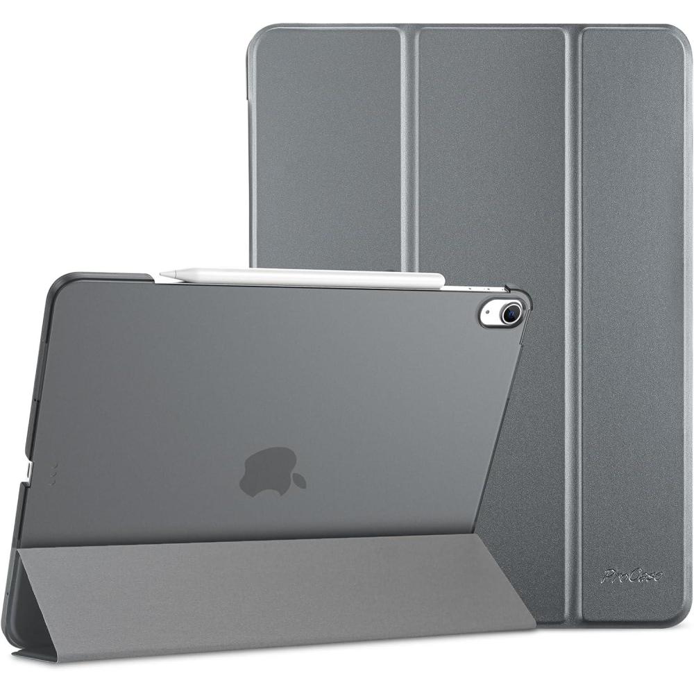 image:imageProCase for iPad Air 13 Inch Case M4M3M2202620252024 Slim Smart Cover iPad 13 Air M4 M3 M2 Case with Translucent Hard Shell Back Supports Touch ID Auto WakeSleep BlackGrey