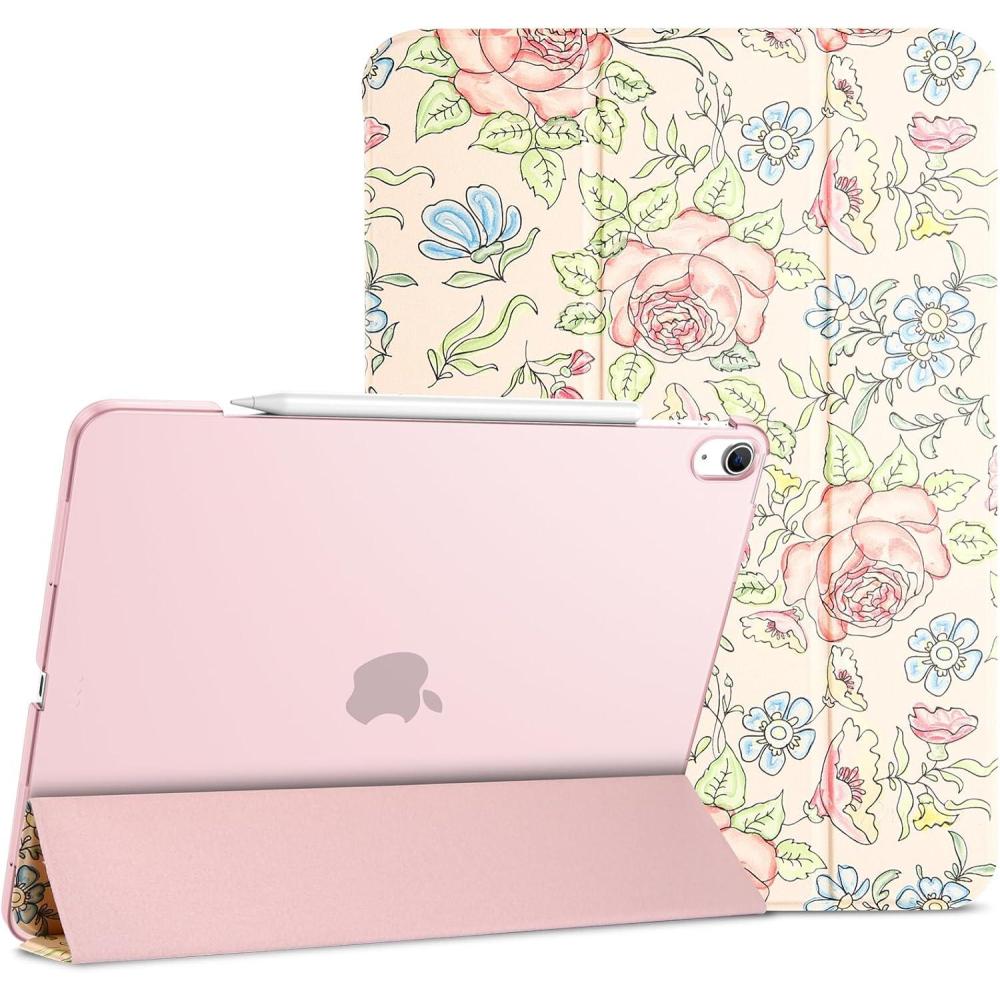 image:imageProCase for iPad Air 13 Inch Case M4M3M2202620252024 Slim Smart Cover iPad 13 Air M4 M3 M2 Case with Translucent Hard Shell Back Supports Touch ID Auto WakeSleep BlackRose