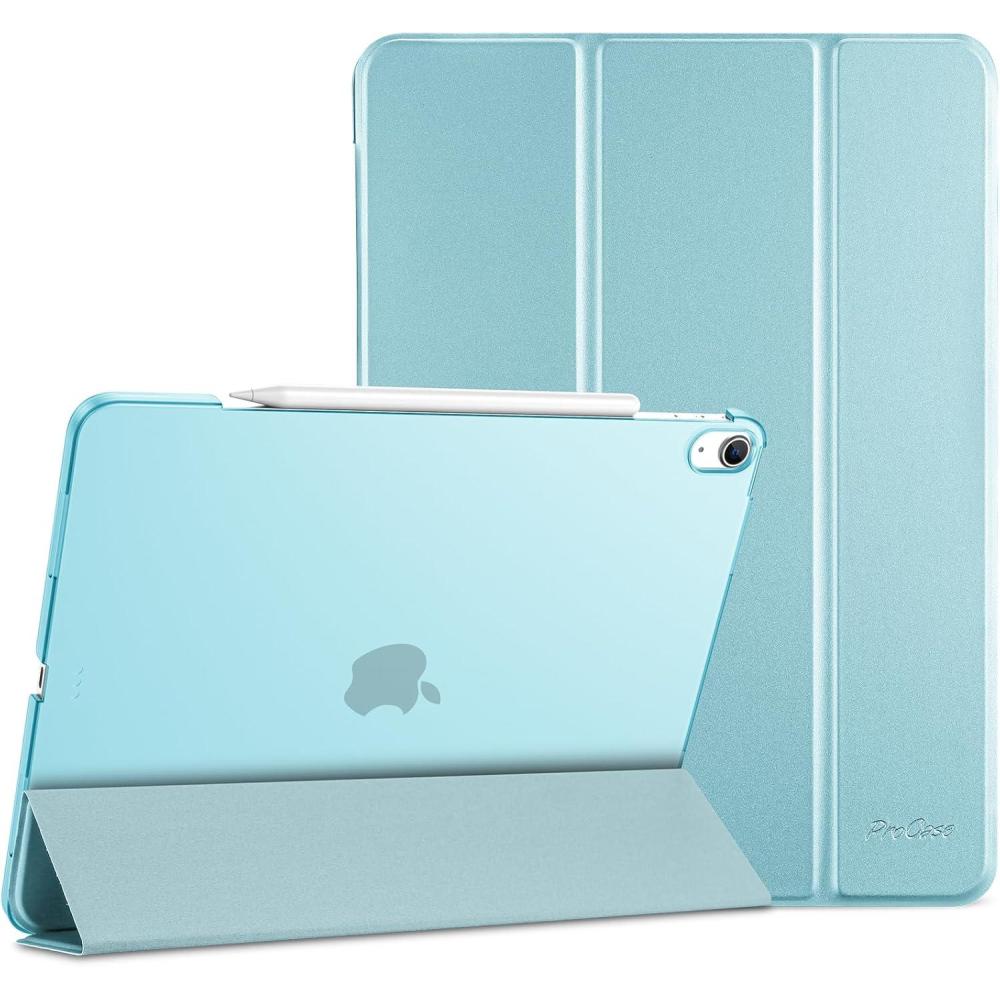 image:imageProCase for iPad Air 13 Inch Case M4M3M2202620252024 Slim Smart Cover iPad 13 Air M4 M3 M2 Case with Translucent Hard Shell Back Supports Touch ID Auto WakeSleep BlackAqua