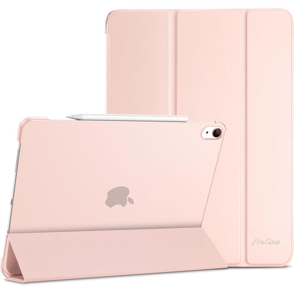image:imageProCase for iPad Air 13 Inch Case M4M3M2202620252024 Slim Smart Cover iPad 13 Air M4 M3 M2 Case with Translucent Hard Shell Back Supports Touch ID Auto WakeSleep BlackLightpink