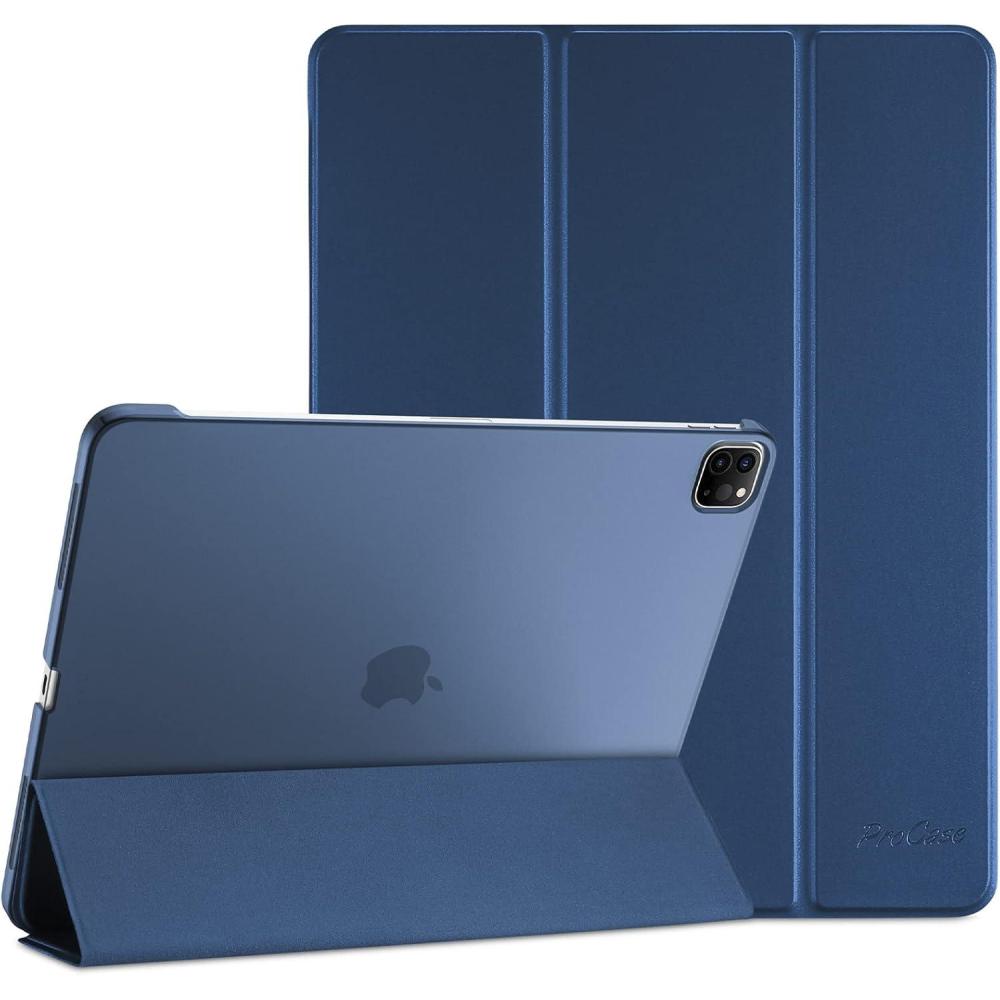 image:imageProCase for iPad Pro 11 Inch Case 20222021202020184th3rd2nd1st Generation iPad Pro 11 Slim Stand Hard Back Cover Shell Smart Folio Compatible with PenciSupport Auto WakeSleep BlackDarkblue