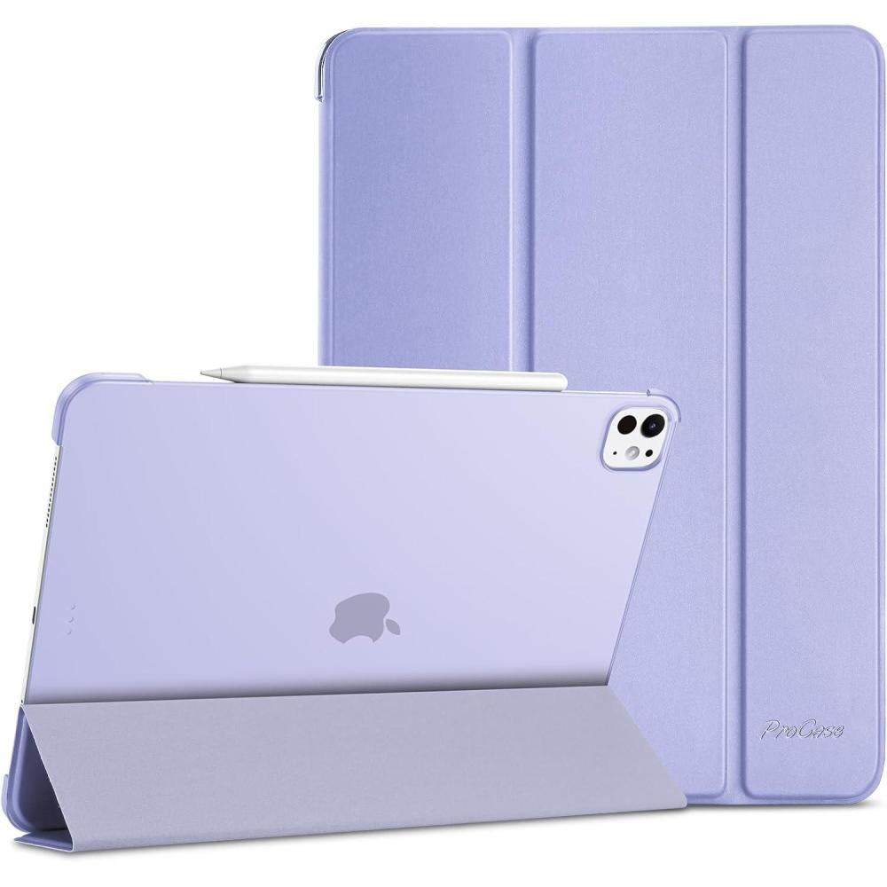 image:imageProCase for iPad Pro 13 Inch Case M5 2025 M4 2024 Smart Cover iPad Pro M5 M4 Case 13 Inch Slim Stand Translucent Hard Shell Back Supports Touch ID Auto WakeSleep NavyLightpurple