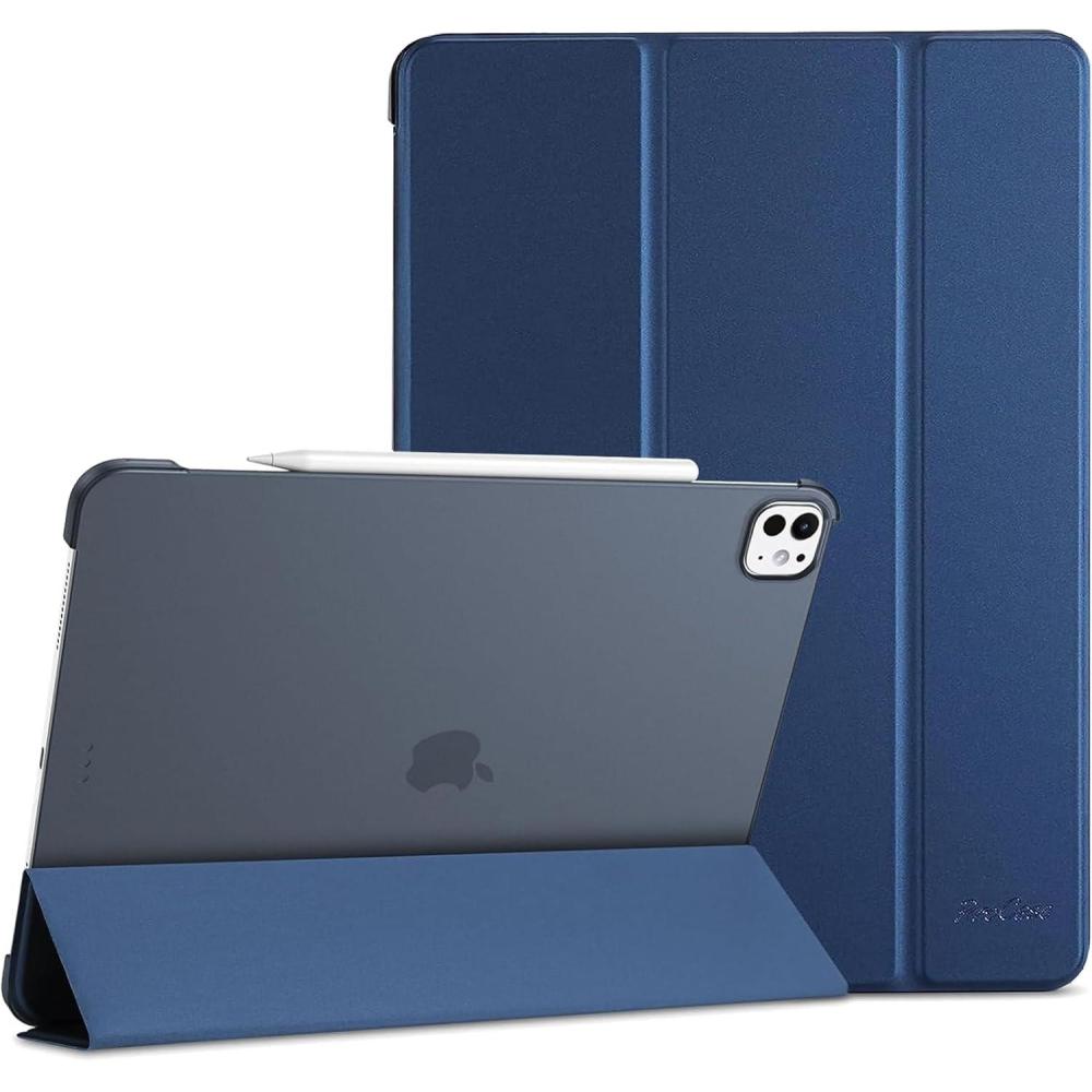 image:imageProCase for iPad Pro 13 Inch Case M5 2025 M4 2024 Smart Cover iPad Pro M5 M4 Case 13 Inch Slim Stand Translucent Hard Shell Back Supports Touch ID Auto WakeSleep NavyNavy