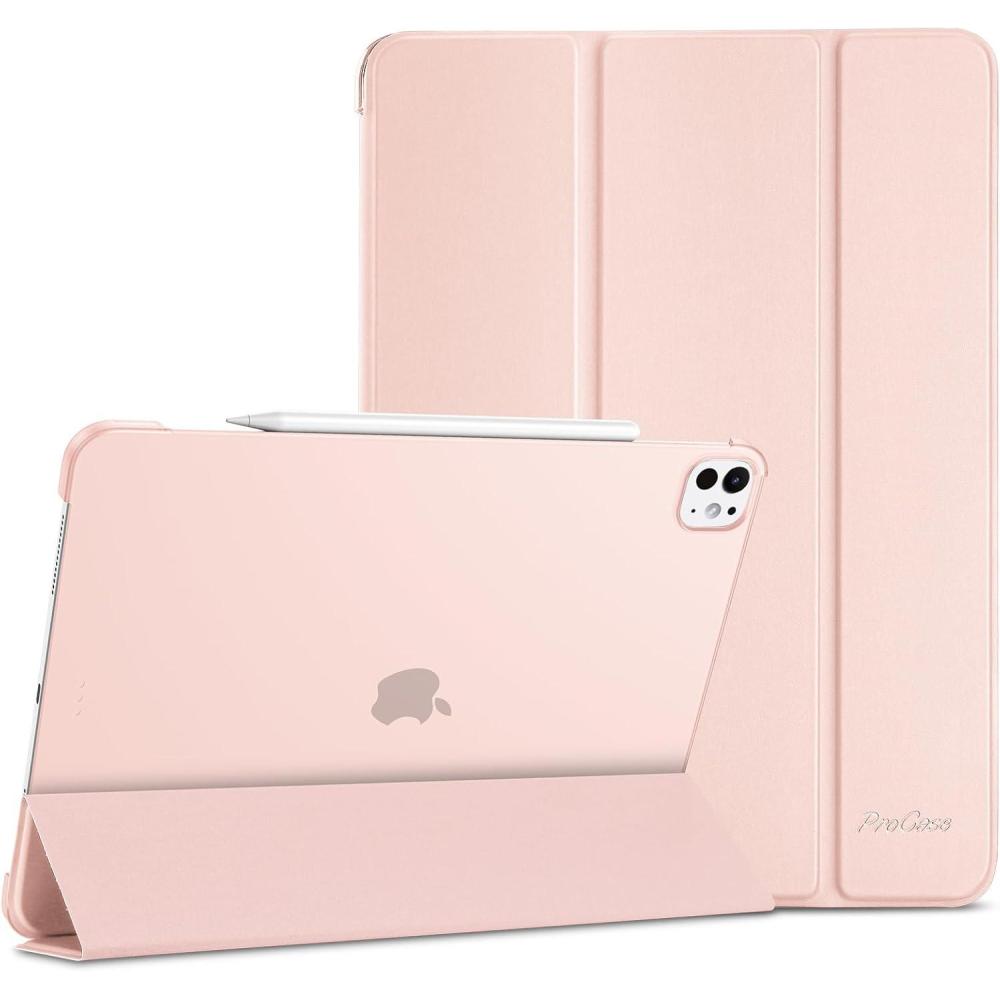image:imageProCase for iPad Pro 13 Inch Case M5 2025 M4 2024 Smart Cover iPad Pro M5 M4 Case 13 Inch Slim Stand Translucent Hard Shell Back Supports Touch ID Auto WakeSleep NavyLightpink