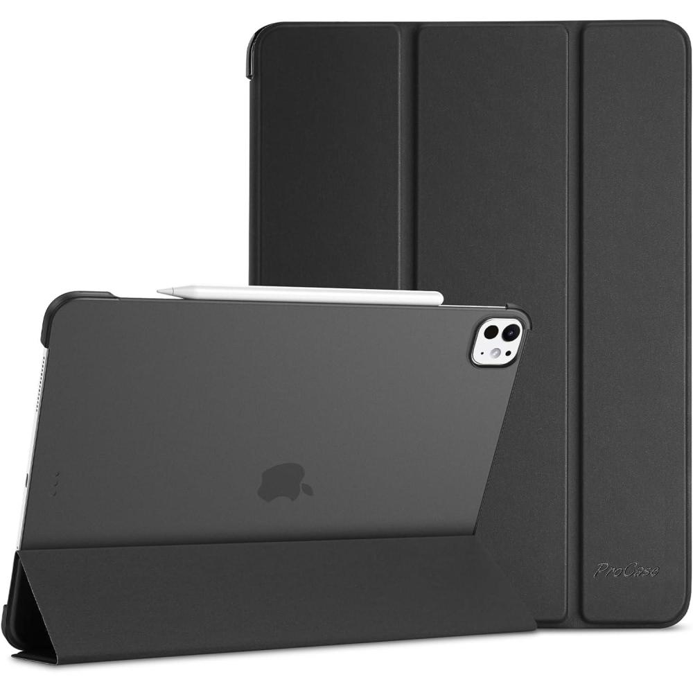 image:imageProCase for iPad Pro 13 Inch Case M5 2025 M4 2024 Smart Cover iPad Pro M5 M4 Case 13 Inch Slim Stand Translucent Hard Shell Back Supports Touch ID Auto WakeSleep NavyBlack