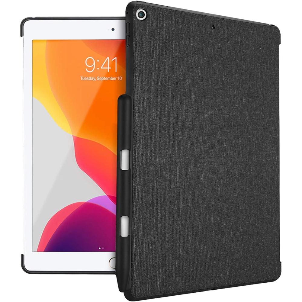 image:imageProcase iPad 102 7th Generation Back Case with Pencil Holder Companion Back Cover Protective Case for 2019 New Apple iPad 102 inch Compatible with Apple Smart Keyboard and Smart Cover Black
