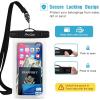 ProCase 2 Pack Waterproof Phone Pouch Case, 7″ Universal Underwater Cellphone Dry Bag for iPhone 17 Air 16 15 14 13 Pro Plus Max 12 11, Galaxy S24 S23 S22 Ultra Pixel -Black(Clear)