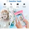 ProCase 2 Pack Waterproof Phone Pouch, Underwater Phone Case Up to 7″, Dry Bag for iPhone 17 Air 16 15 14 13 Pro Plus Max, Galaxy S24 S23 S22 Ultra Pixel, Beach Essentials -Clear(Pink/Black)