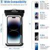 ProCase 2 Pack Waterproof Phone Pouch, Underwater Phone Case Up to 7″, Dry Bag for iPhone 17 Air 16 15 14 13 Pro Plus Max, Galaxy S24 S23 S22 Ultra Pixel, Beach Essentials -Clear(Blue/Black)