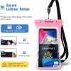 ProCase 2 Pack Waterproof Phone Pouch, Underwater Phone Case Up to 7″, Dry Bag for iPhone 17 Air 16 15 14 13 Pro Plus Max, Galaxy S24 S23 S22 Ultra Pixel, Beach Essentials -Clear(Pink/Black)