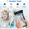 ProCase 2 Pack Waterproof Phone Pouch, Underwater Phone Case Up to 7″, Dry Bag for iPhone 17 Air 16 15 14 13 Pro Plus Max, Galaxy S24 S23 S22 Ultra Pixel, Beach Essentials -Clear(Blue/Black)
