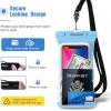 ProCase 2 Pack Waterproof Phone Pouch, Underwater Phone Case Up to 7″, Dry Bag for iPhone 17 Air 16 15 14 13 Pro Plus Max, Galaxy S24 S23 S22 Ultra Pixel, Beach Essentials -Clear(Blue/Black)