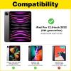 ProCase 2+2 Pack Screen Protector for iPad Pro 13 inch 2025 (M5)/ 2024 (M4) with Camera Lens Protector, Tempered Glass Film for iPad Pro 13″ -2Clear(Clear)