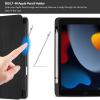 ProCase Smart Case for iPad 10.2 (9th Gen 2021/ 8th Gen 2020 / 7th Gen 2019) with Pencil Holder and Soft TPU Back Cover, Slim Steady Stand Protective Case for 10.2″ iPad -Black(Black)