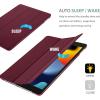 ProCase Smart Case for iPad 10.2 Case 2021 9th Gen/ 2020 8th Gen/ 2019 7th Gen Case with Tempered Glass Screen Protector, Slim Stand Hard Shell Protective Smart Cover for 10.2” iPad 9/8/7 -Grey(Wine)