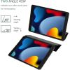 ProCase Smart Case for iPad 10.2 Case 2021 9th Gen/ 2020 8th Gen/ 2019 7th Gen Case with Tempered Glass Screen Protector, Slim Stand Hard Shell Protective Smart Cover for 10.2” iPad 9/8/7 -Grey(Black)
