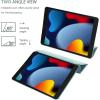 ProCase Smart Case for iPad 10.2 Case 2021 9th Gen/ 2020 8th Gen/ 2019 7th Gen Case with Tempered Glass Screen Protector, Slim Stand Hard Shell Protective Smart Cover for 10.2” iPad 9/8/7 -Grey(Teal)