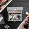 ProCase Watch Box, 3 Slot Mens Watch Case, Watch Storage Holder Organizer, Watch Display Case with Glass Lid, Anniversary Birthday Valentine Gifts for Men Women -3 Slot, Black(Grey)