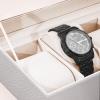 ProCase Watch Box, 3 Slot Mens Watch Case, Watch Storage Holder Organizer, Watch Display Case with Glass Lid, Anniversary Birthday Valentine Gifts for Men Women -3 Slot, Black(White)