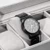 ProCase Watch Box, 3 Slot Mens Watch Case, Watch Storage Holder Organizer, Watch Display Case with Glass Lid, Anniversary Birthday Valentine Gifts for Men Women -3 Slot, Black(Grey)