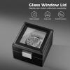 ProCase Watch Box, 3 Slot Mens Watch Case, Watch Storage Holder Organizer, Watch Display Case with Glass Lid, Anniversary Birthday Valentine Gifts for Men Women -3 Slot, Black(Black)