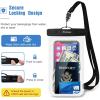 ProCase Waterproof Phone Pouch for iPhone 17 Air 16 15 14 13 12 11 Pro Plus Max Mini Xs XR X 8 7 Galaxy S23 S22 S21 Ultra Note Black Underwater Case, up to 7″ -Clear(Clear)