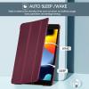 ProCase for iPad 9th/ 8th/ 7th Generation Case 10.2 Inch (2021/2020/2019 Release), 10.2 iPad Case 9th/ 8th/ 7th Gen Cover, Slim Smart Cover with Translucent Hard Shell Back -Black(Wine)