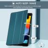 ProCase for iPad 9th/ 8th/ 7th Generation Case 10.2 Inch (2021/2020/2019 Release), 10.2 iPad Case 9th/ 8th/ 7th Gen Cover, Slim Smart Cover with Translucent Hard Shell Back -Black(Teal)