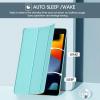 ProCase for iPad 9th/ 8th/ 7th Generation Case 10.2 Inch (2021/2020/2019 Release), 10.2 iPad Case 9th/ 8th/ 7th Gen Cover, Slim Smart Cover with Translucent Hard Shell Back -Black(Aqua)
