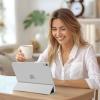 ProCase for iPad Air 13 Inch Case M4/M3/M2(2026/2025/2024), Slim Smart Cover iPad 13 Air M4 M3 M2 Case with Translucent Hard Shell Back, Supports Touch ID, Auto Wake/Sleep -Black(Silver)