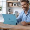 ProCase for iPad Air 13 Inch Case M4/M3/M2(2026/2025/2024), Slim Smart Cover iPad 13 Air M4 M3 M2 Case with Translucent Hard Shell Back, Supports Touch ID, Auto Wake/Sleep -Black(Teal)