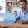 ProCase for iPad Air 13 Inch Case M4/M3/M2(2026/2025/2024), Slim Smart Cover iPad 13 Air M4 M3 M2 Case with Translucent Hard Shell Back, Supports Touch ID, Auto Wake/Sleep -Black(Skyblue)