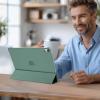 ProCase for iPad Air 13 Inch Case M4/M3/M2(2026/2025/2024), Slim Smart Cover iPad 13 Air M4 M3 M2 Case with Translucent Hard Shell Back, Supports Touch ID, Auto Wake/Sleep -Black(Midnight Green)