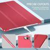 ProCase for iPad Air 13 Inch Case M4/M3/M2(2026/2025/2024), Slim Smart Cover iPad 13 Air M4 M3 M2 Case with Translucent Hard Shell Back, Supports Touch ID, Auto Wake/Sleep -Black(Red)