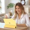 ProCase for iPad Air 13 Inch Case M4/M3/M2(2026/2025/2024), Slim Smart Cover iPad 13 Air M4 M3 M2 Case with Translucent Hard Shell Back, Supports Touch ID, Auto Wake/Sleep -Black(Yellow)