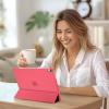 ProCase for iPad Air 13 Inch Case M4/M3/M2(2026/2025/2024), Slim Smart Cover iPad 13 Air M4 M3 M2 Case with Translucent Hard Shell Back, Supports Touch ID, Auto Wake/Sleep -Black(Red)