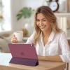 ProCase for iPad Air 13 Inch Case M4/M3/M2(2026/2025/2024), Slim Smart Cover iPad 13 Air M4 M3 M2 Case with Translucent Hard Shell Back, Supports Touch ID, Auto Wake/Sleep -Black(Wine)