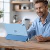 ProCase for iPad Air 13 Inch Case M4/M3/M2(2026/2025/2024), Slim Smart Cover iPad 13 Air M4 M3 M2 Case with Translucent Hard Shell Back, Supports Touch ID, Auto Wake/Sleep -Black(Blue)