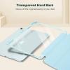 ProCase for iPad Air 13 Inch Case M4/M3/M2(2026/2025/2024) with Pencil Holder, Hybrid Smart Cover iPad 13 Air M4 M3 M2 Case with Clear Transparent Back, Supports Touch ID, Auto Wake/Sleep -Navy(SkyBlue)