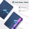 ProCase for iPad Air 13 Inch Case M4/M3/M2(2026/2025/2024) with Pencil Holder, Hybrid Smart Cover iPad 13 Air M4 M3 M2 Case with Clear Transparent Back, Supports Touch ID, Auto Wake/Sleep -Navy(Navy)