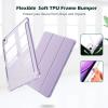 ProCase for iPad Air 13 Inch Case M4/M3/M2(2026/2025/2024) with Pencil Holder, Hybrid Smart Cover iPad 13 Air M4 M3 M2 Case with Clear Transparent Back, Supports Touch ID, Auto Wake/Sleep -Navy(Purple)