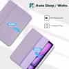 ProCase for iPad Air 13 Inch Case M4/M3/M2(2026/2025/2024) with Pencil Holder, Hybrid Smart Cover iPad 13 Air M4 M3 M2 Case with Clear Transparent Back, Supports Touch ID, Auto Wake/Sleep -Navy(Purple)