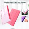ProCase for iPad Air 13 Inch Case M4/M3/M2(2026/2025/2024) with Pencil Holder, Hybrid Smart Cover iPad 13 Air M4 M3 M2 Case with Clear Transparent Back, Supports Touch ID, Auto Wake/Sleep -Navy(Melonpink)
