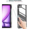 ProCase for iPad Air 13 Inch Case M4/M3/M2(2026/2025/2024) with Pencil Holder, Hybrid Smart Cover iPad 13 Air M4 M3 M2 Case with Clear Transparent Back, Supports Touch ID, Auto Wake/Sleep -Navy(Black)