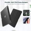 ProCase for iPad Air 13 Inch Case M4/M3/M2(2026/2025/2024) with Pencil Holder, Hybrid Smart Cover iPad 13 Air M4 M3 M2 Case with Clear Transparent Back, Supports Touch ID, Auto Wake/Sleep -Navy(Allblack)
