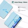 ProCase for iPad Air 13 Inch Case M4/M3/M2(2026/2025/2024) with Pencil Holder, Hybrid Smart Cover iPad 13 Air M4 M3 M2 Case with Clear Transparent Back, Supports Touch ID, Auto Wake/Sleep -Navy(SkyBlue)